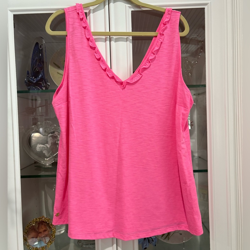 Lilly Pulitzer Pink Ruffled Tank Top